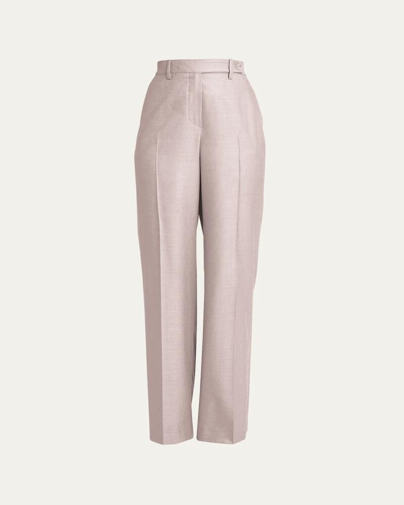 Kiton Wide-Leg Wool Trousers Cover