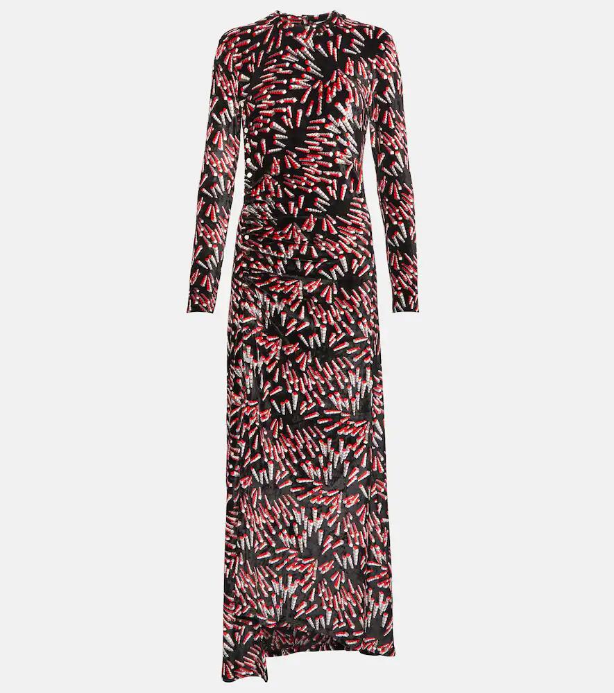 Rabanne Printed velvet maxi dress Cover