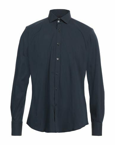 Bagutta Man Shirt Midnight blue Cotton, Polyamide, Elastane Cover