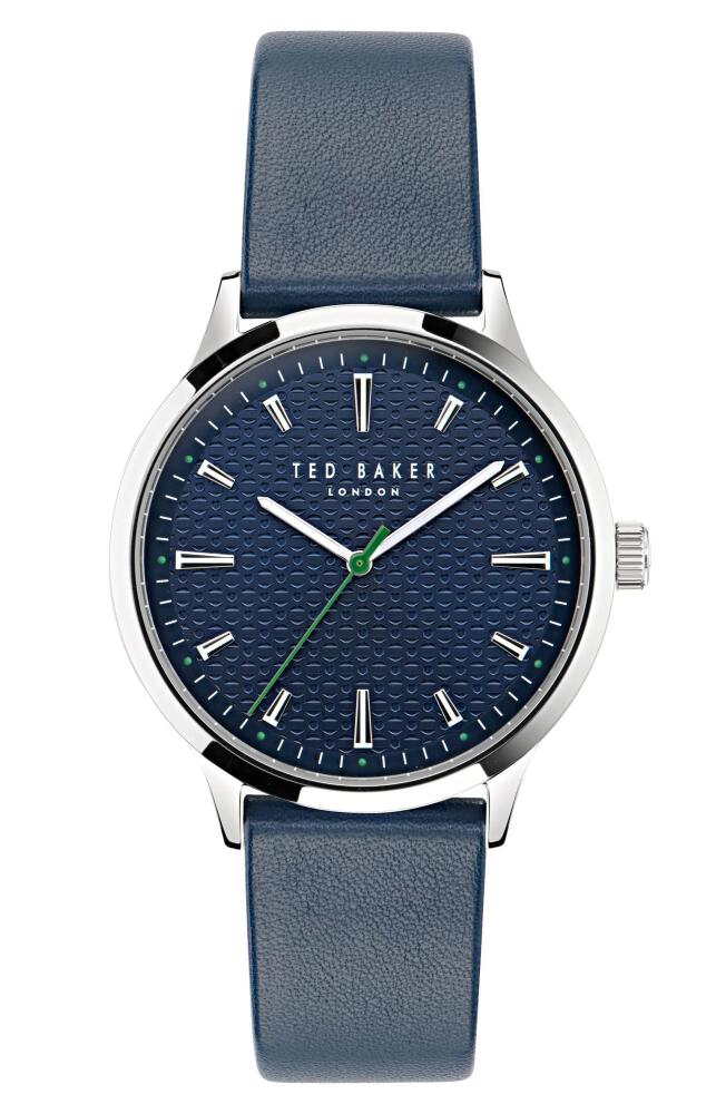 Ted Baker London Leather Strap Watch, 20mm in Blue Cover