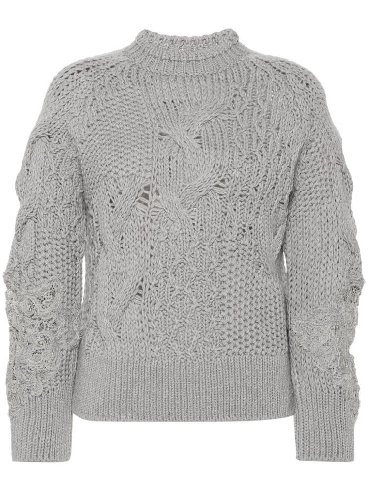 Ermanno Scervino cable-knit sweater - Grey Cover