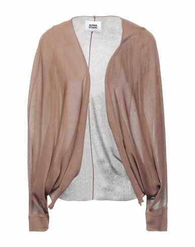 Alpha Studio Woman Cardigan Camel Viscose, Polyester Cover