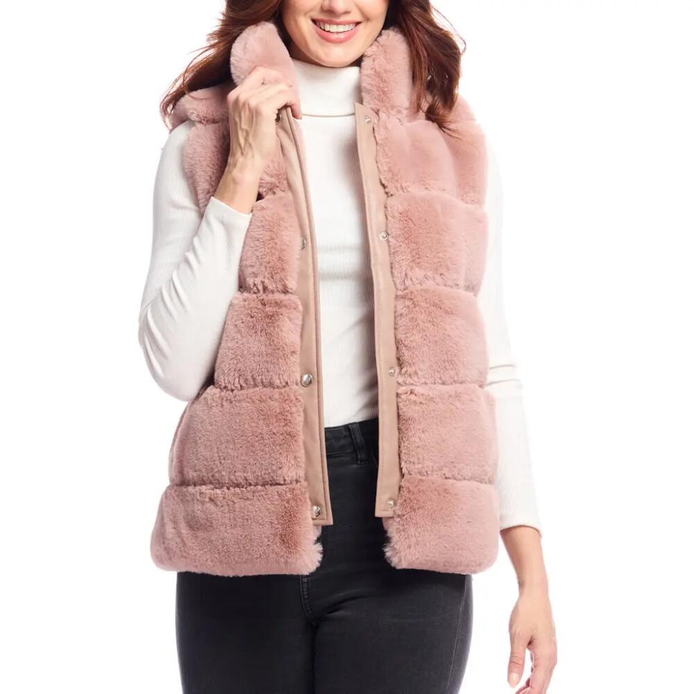 DONNA SALYERS FABULOUS FURS Posh Faux Fur Puffer Vest in Rosewood Cover