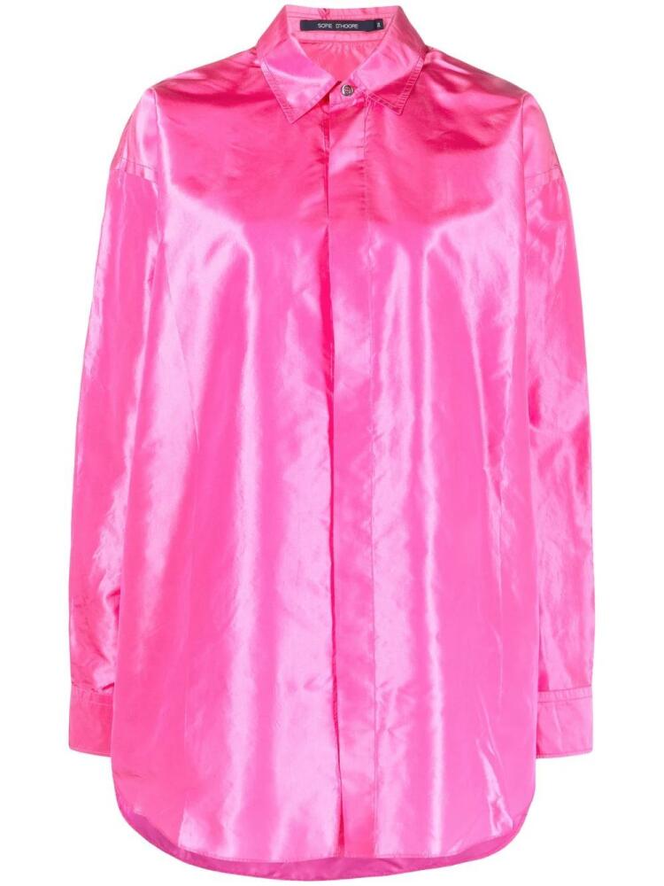 Sofie D'hoore Bendigo high-low silk shirt - Pink Cover