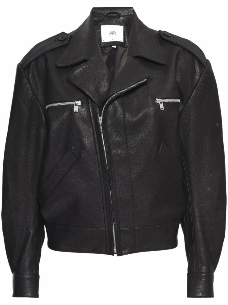 RTA notched-lapels leather jacket - Black Cover