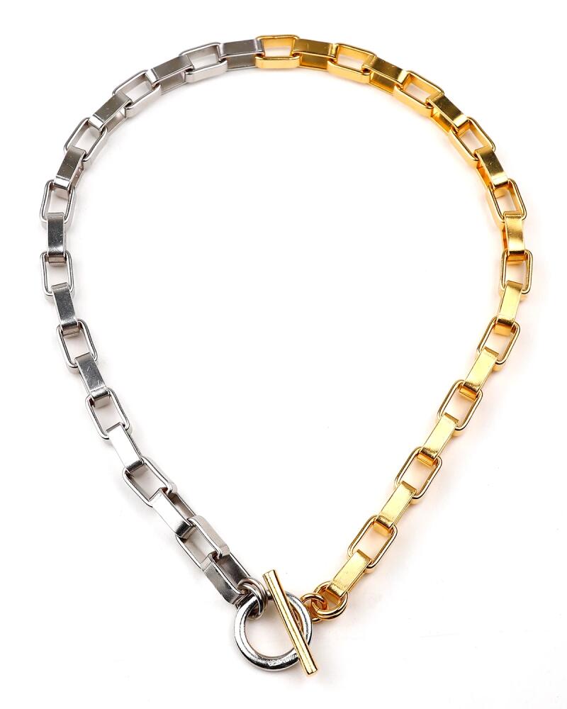 Ben-Amun Two-Tone 3D Rectangular Link Necklace Cover