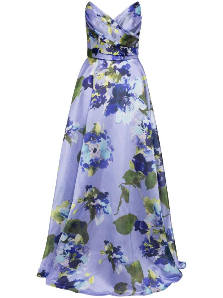 Amsale printed organza gown - Blue Cover