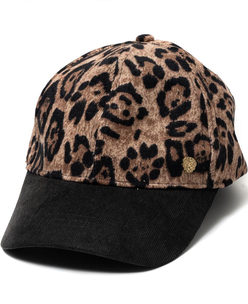 Vince Camuto Solid Brim Leopard Corduroy Baseball Cap - Leopard Cover