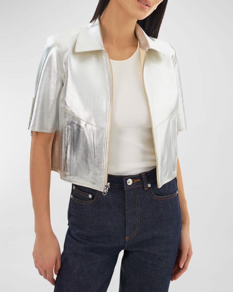 LaMarque Sevana Reversible Short-Sleeve Leather Jacket Cover