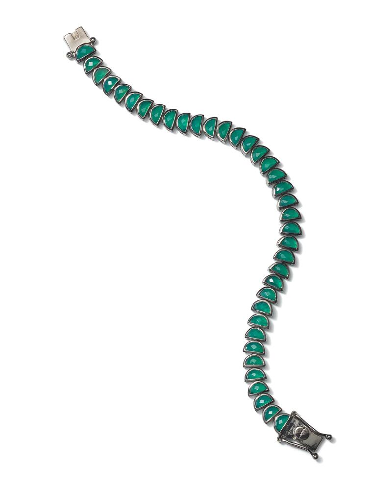 NAKARD Small Worm Tennis Bracelet, Green Onyx Cover