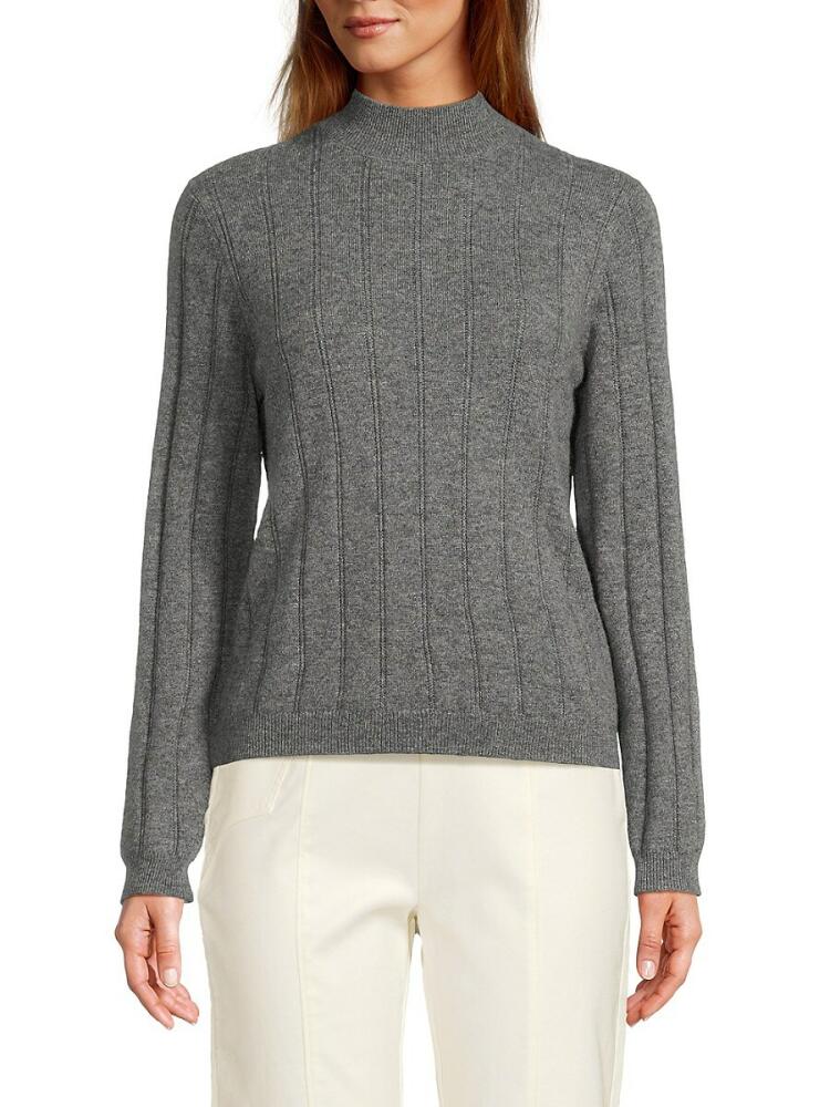 Amicale Women's Ribbed Cashmere Sweater - Grey Cover