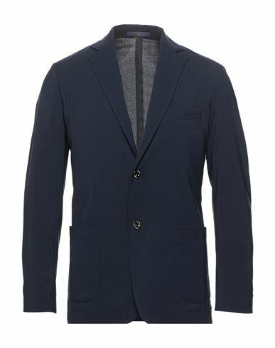 Cruna Man Blazer Midnight blue Virgin Wool, Elastane Cover