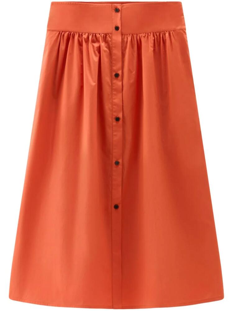 Woolrich A-line poplin midi skirt - Orange Cover