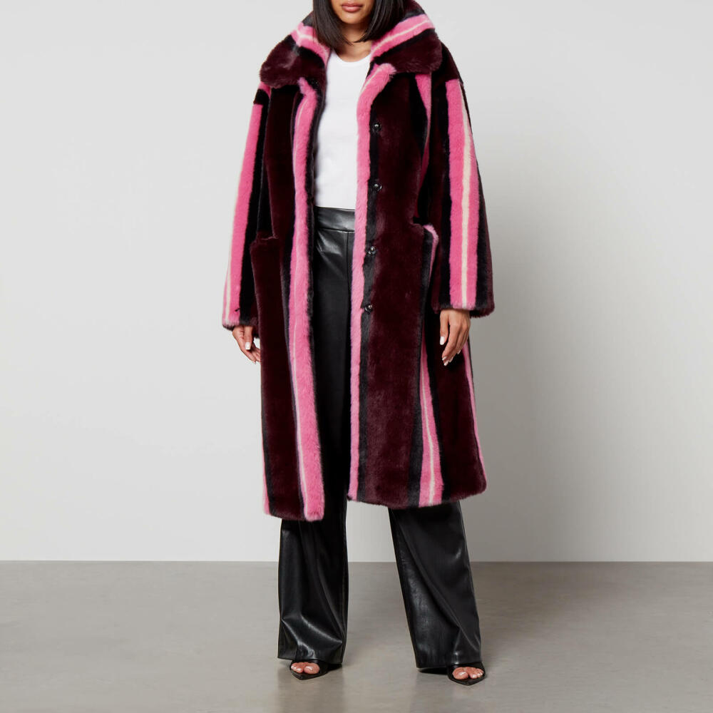 Jakke Kelly Striped Faux Fur Coat Cover