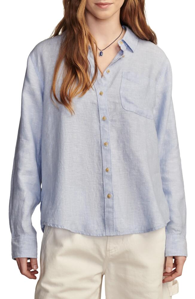 Lucky Brand Prep Linen Button-Up Shirt in Blue Cover