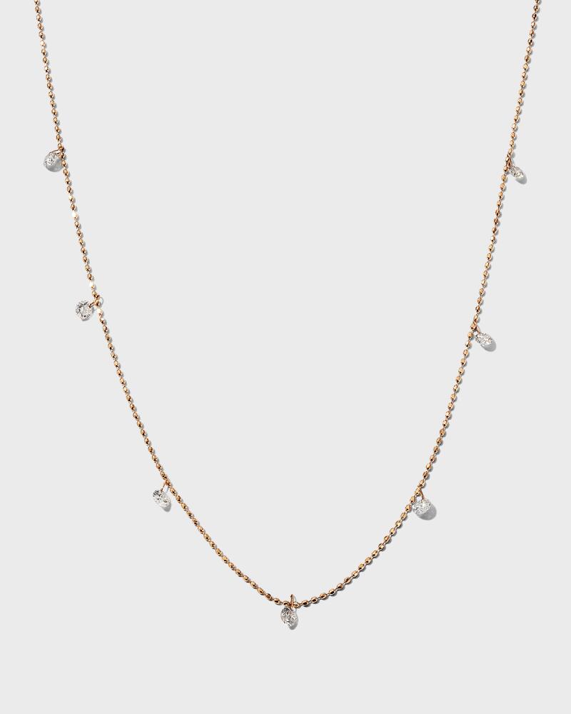 Graziela Gems Tiny Floating Diamond Necklace in Rose Cover