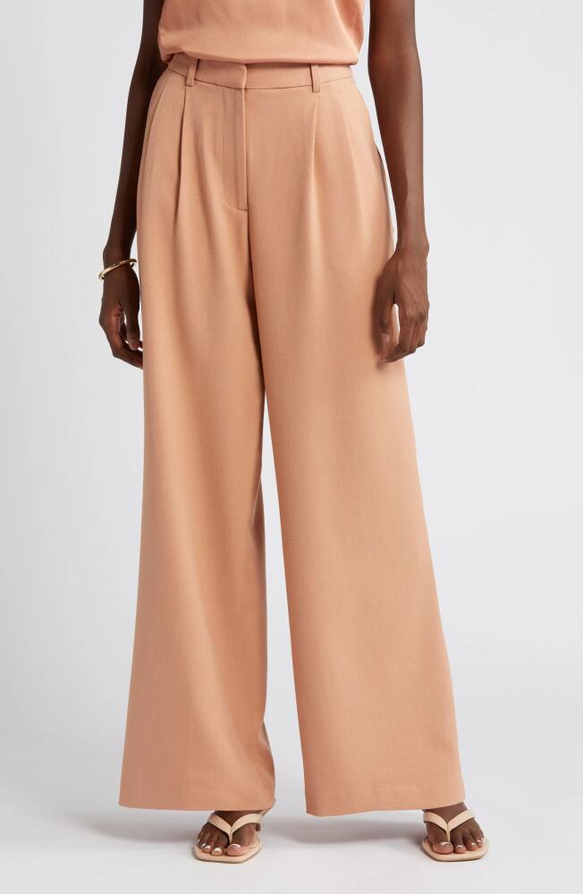 Nordstrom Double Pleat Wide Leg Pants in Tan Cork Cover