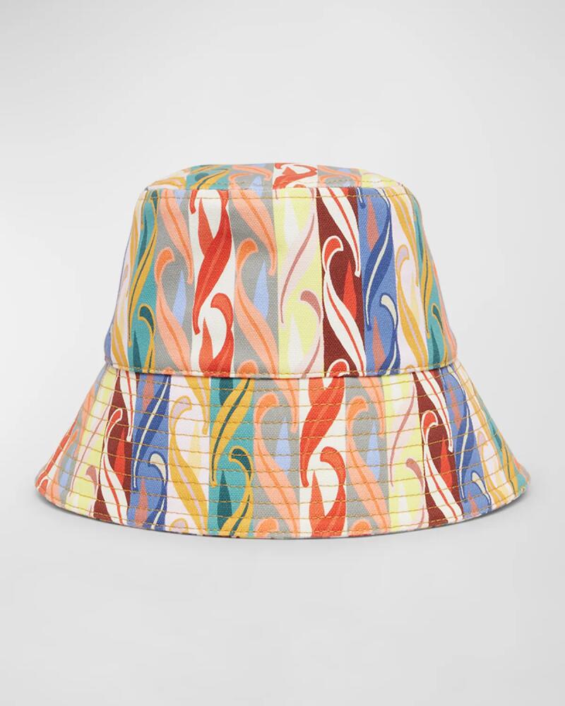 Etro Multicolor Print Canvas Bucket Hat Cover