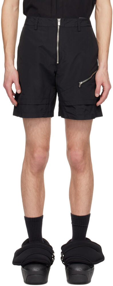 HELIOT EMIL Black Stratum Shorts Cover