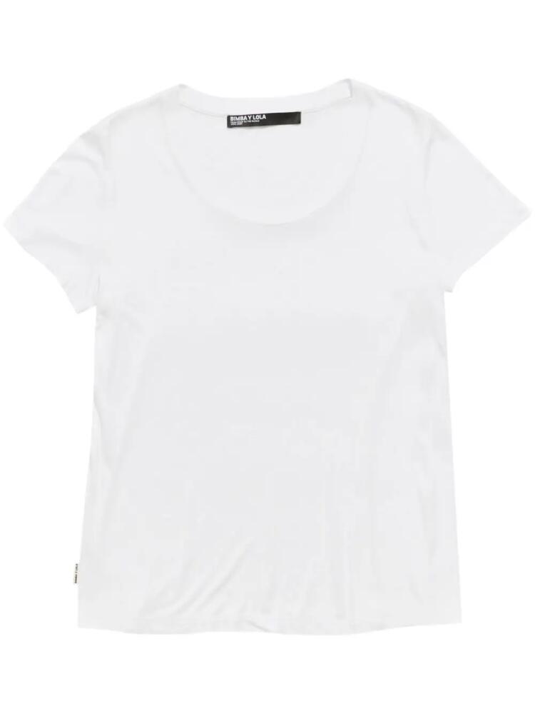 Bimba y Lola logo-tag jersey T-shirt - White Cover