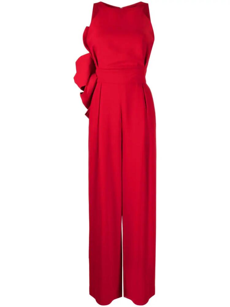 Saiid Kobeisy oversized-bow crepe jumpsuit - Red Cover