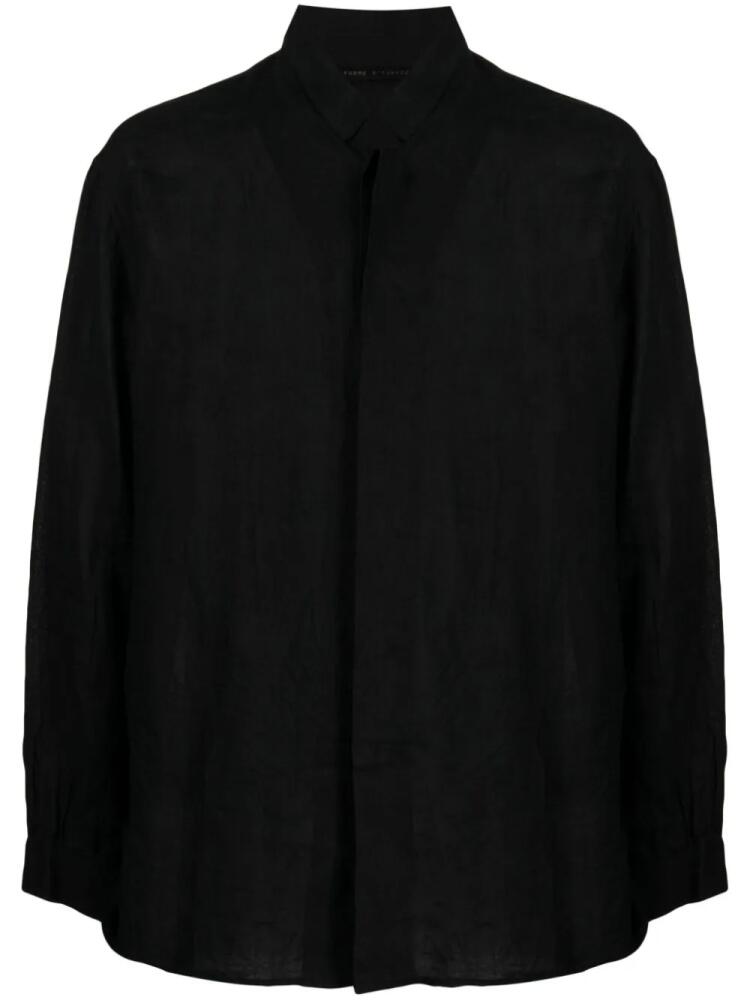 Forme D'expression concealed-fastening virgin-wool shirt - Black Cover