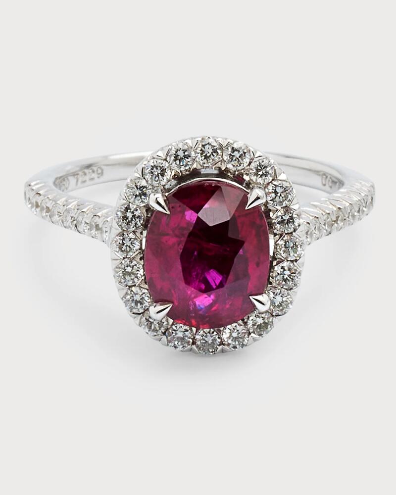 Alexander Laut 18K White Gold Diamond and Ruby Solitaire Ring, Size 6.25 Cover