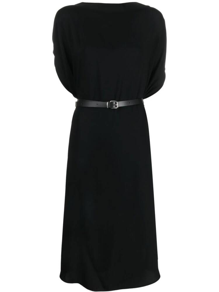 MM6 Maison Margiela belted waist cape sleeve dress - Black Cover