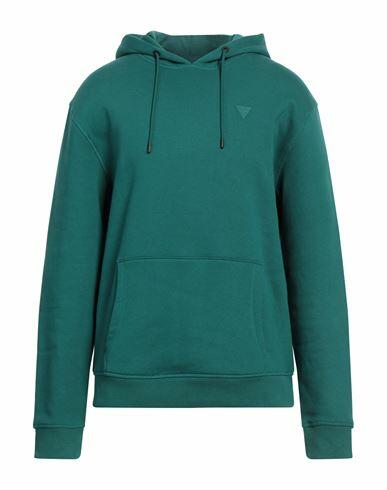 Guess Man Sweatshirt Emerald green Cotton, Polyester Cover