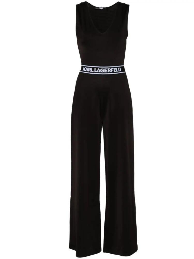 Karl Lagerfeld logo-tape reversible jumpsuit - Black Cover