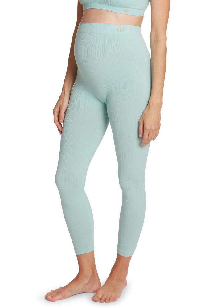 Cache Coeur Zoe Ribbed Crop Maternity Leggings in Turquoise Cover