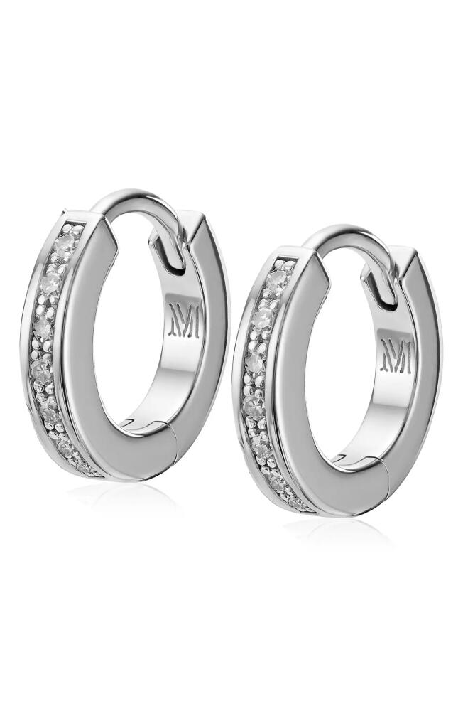 Monica Vinader Fiji Skinny Diamond Huggie Hoop Earrings in Silver Cover