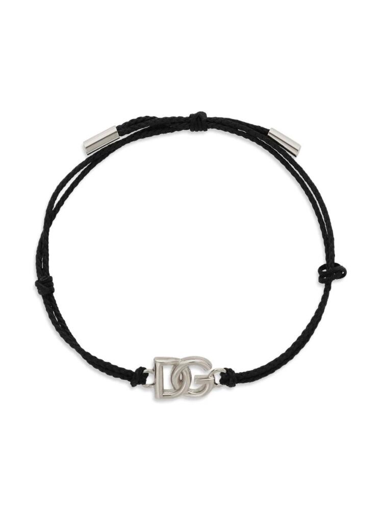 Dolce & Gabbana DG logo charm cord bracelet - Silver Cover