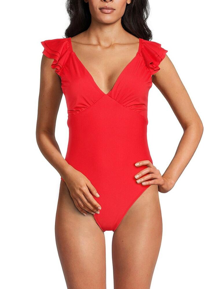 Hutch Women's Cala Cut Out One Piece Swimsuit - Red Cover