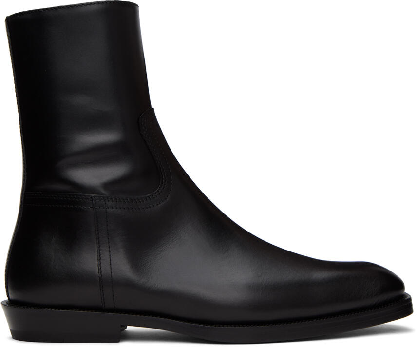 Dries Van Noten Black Leather Boots Cover