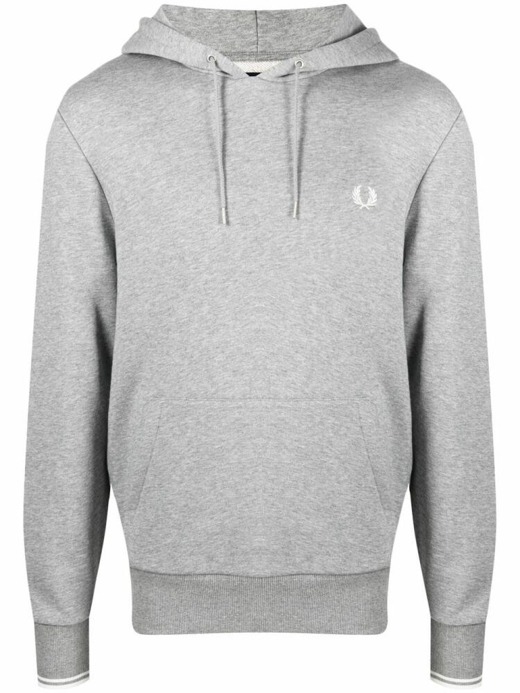 Fred Perry drawstring embroidered-logo hoodie - Grey Cover