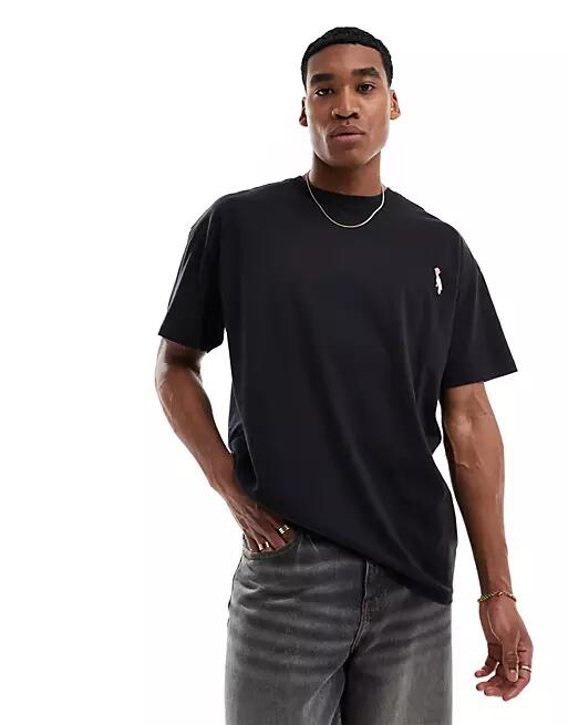 Threadbare oversized cockatoo embroidery T-shirt in black Cover