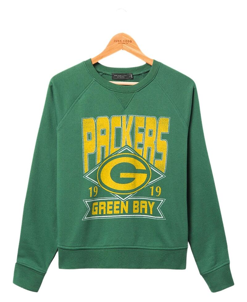 Junk Food Clothing Womens Packers Overtime Crew Cover