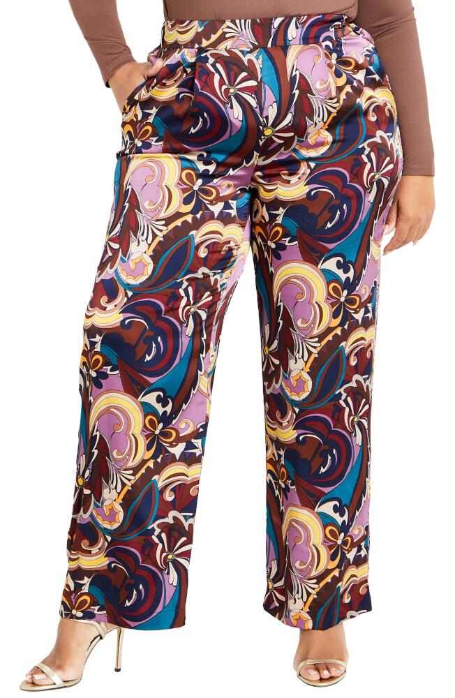 City Chic Mara Print Pants in Envy Abstract Cover