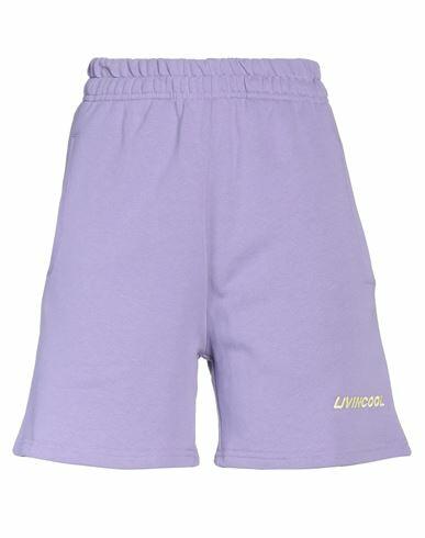 Livincool Woman Shorts & Bermuda Shorts Purple Cotton Cover