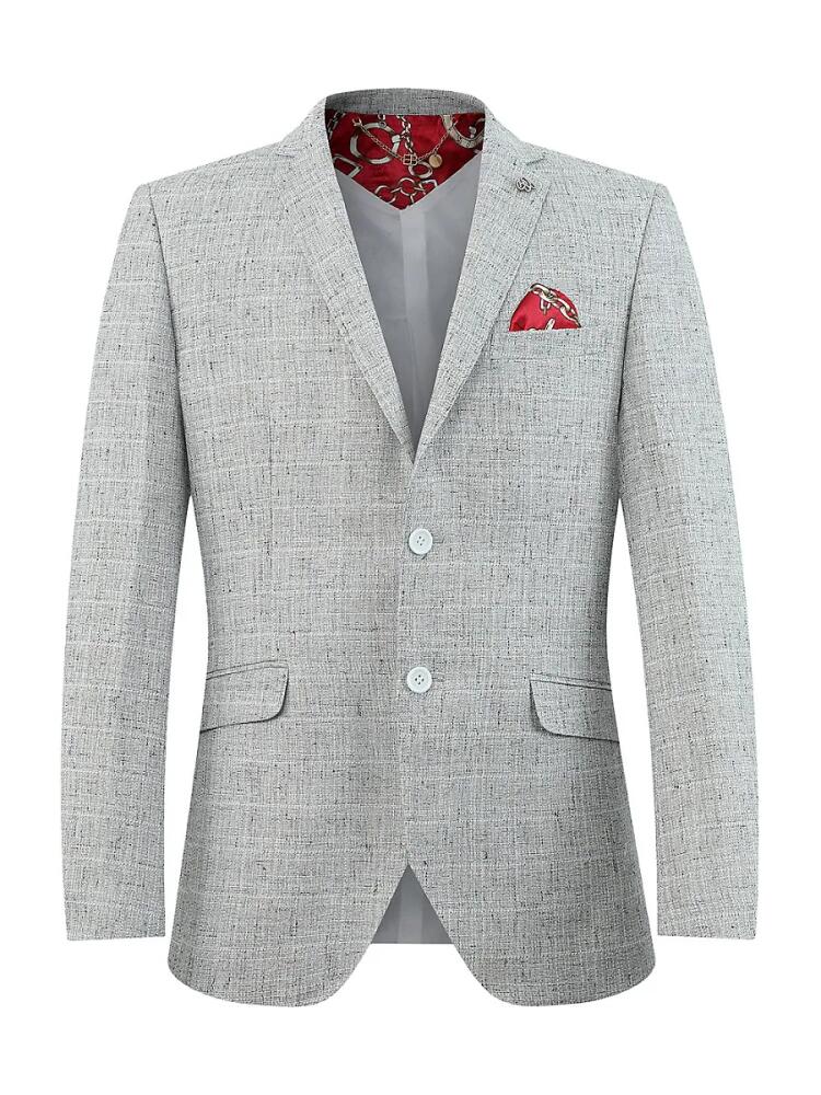 Elie Balleh Men's Slim Fit Textured Sportcoat - Grey Cover