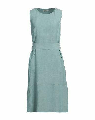 Fedeli Woman Midi dress Turquoise Viscose, Linen Cover