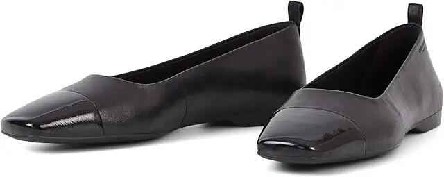 Vagabond Shoemakers Delia Leather Toe Cap Flats (Black) Women's Shoes Cover