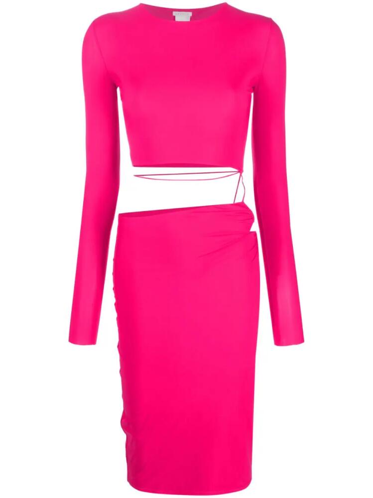 Amazuìn cut-out-detailing mid-length dress - Pink Cover