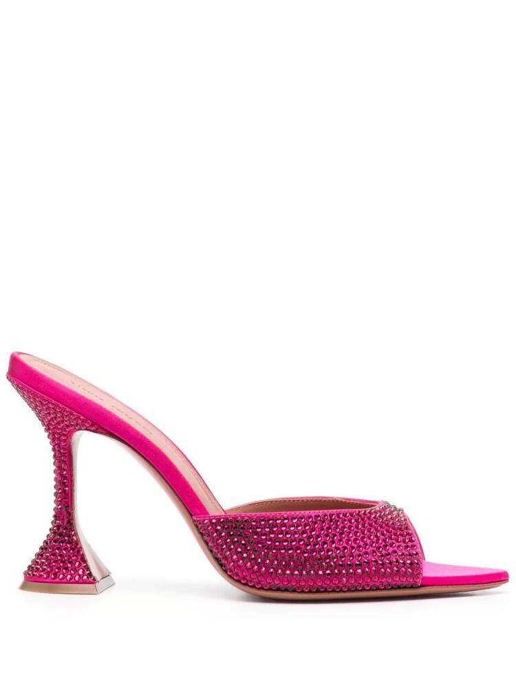 Amina Muaddi Lupita 100mm crystal-embellished mules - Pink Cover