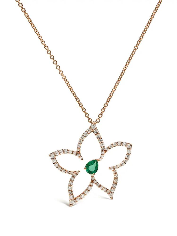 LEO PIZZO 18kt rose gold emerald and diamond necklace - Pink Cover