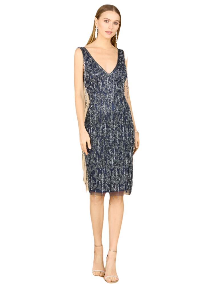 LARA New York Fringe Cocktail Dress in Navy Cover