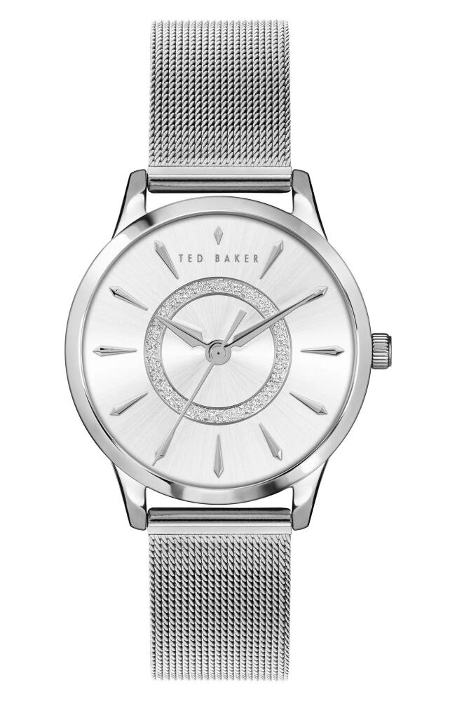 Ted Baker London Fitzrovia Charm Mesh Strap Watch, 34mm in Silver Cover