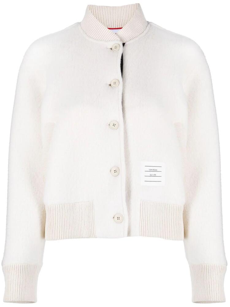 Thom Browne RWB-stripe bomber jacket - White Cover