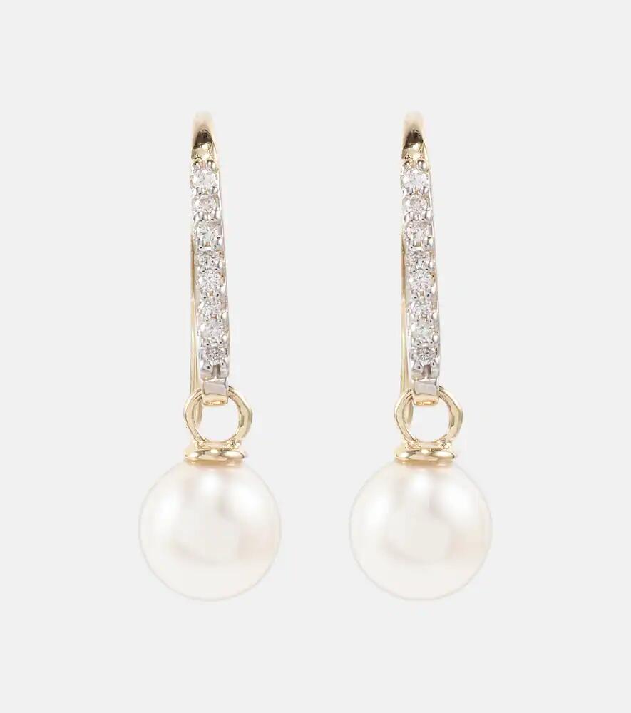 Mateo 14kt gold drop earrings with diamonds and pearls Cover